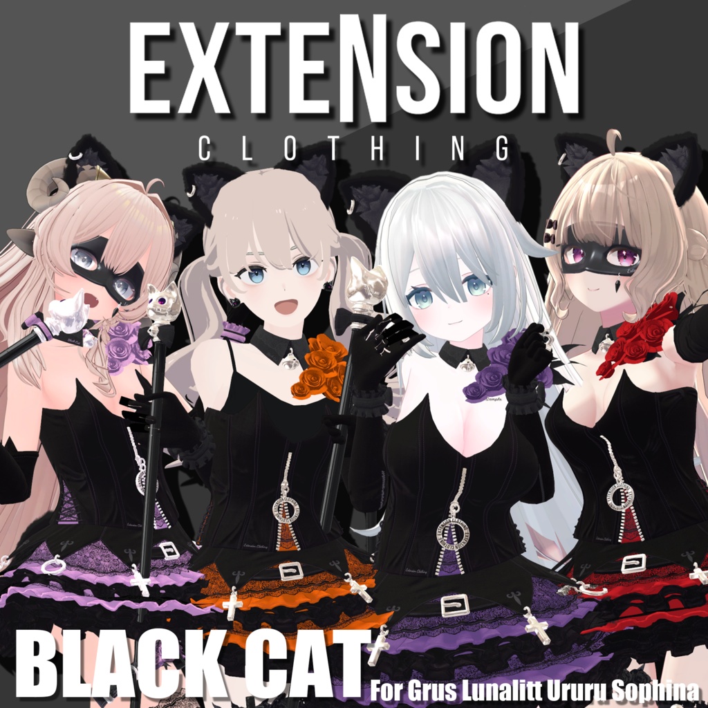 BLACK CAT For Lunalitt Leefa Grus うるる Sophina